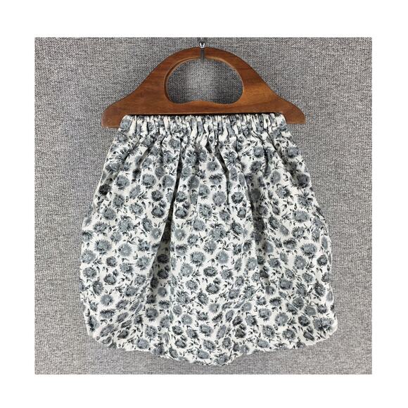 LOVESHACKFANCY MCKENNA GRAND HANDLE BAG COTTON LINEN FLORAL W/ SOLID WOOD HANDLE - Picture 2 of 11